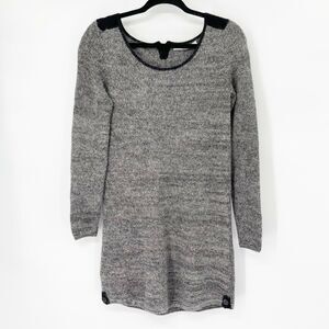 Aiayu Cashllama Sweater Dress Sz‎ S Gray Scoop Neck Button Long Sleeve Pullover